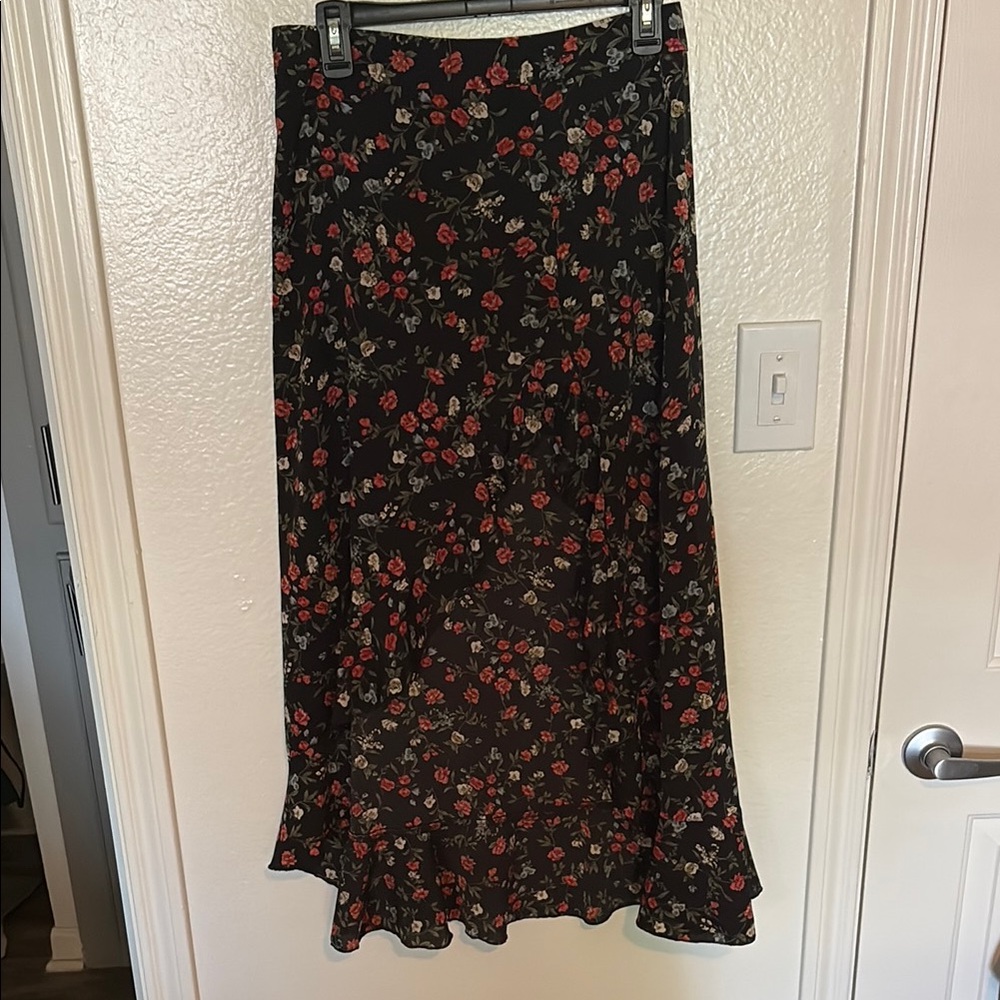 Floral Black Skirt